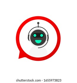 Chatbot icon concept, chat bot or chatterbot. Robot Virtual Assistance Of Website Or Mobile Applications
