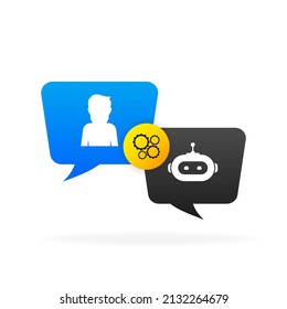 Chatbot icon concept, chat bot or chatterbot. Robot Virtual Assistance Of Website Or Mobile Applications. Vector illustration