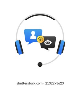 Chatbot-Icon-Konzept, Chat-Bot oder Chatterbot. Roboter Virtual Assistance von Website oder mobilen Anwendungen. Vektorgrafik