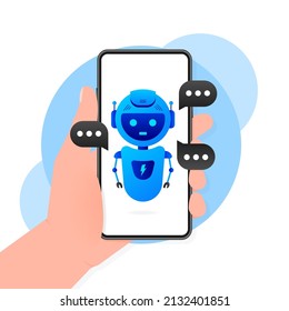 Chatbot icon concept, chat bot or chatterbot. Robot Virtual Assistance Of Website Or Mobile Applications. Vector illustration