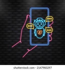 Chatbot icon concept, chat bot or chatterbot. Robot Virtual Assistance Of Website Or Mobile Applications. Vector illustration.