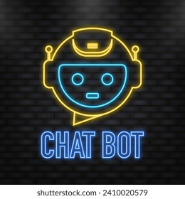 Chatbot icon concept, chat bot or chatterbot. Robot Virtual Assistance Of Website Or Mobile Applications. Vector illustration.