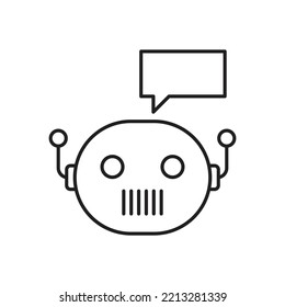 Chatbot icon design. Line vector. chat bot sign for support service concept. Isolated on white background.