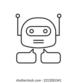 Chatbot icon design. Line vector. chat bot sign for support service concept. Isolated on white background.