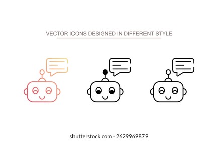 Diseño de icono de chatbot con fondo blanco