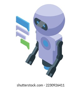 Chatbot icon isometric vector. Support call. Customer chat
