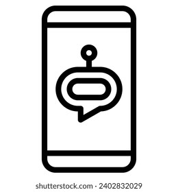 chatbot icon line outline vector sign symbol graphic illustration
