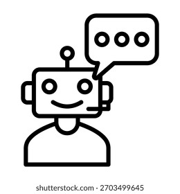 Ilustração de vetor de estilo de linha de ícone do Chatbot