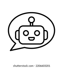 Chatbot icon. Line vector color editable