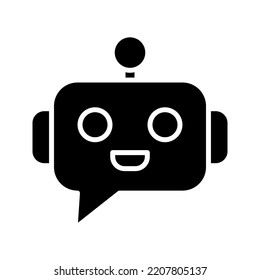 Chatbot icon. Line vector color editable