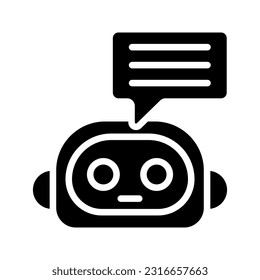 Chatbot icon. Line vector color editable