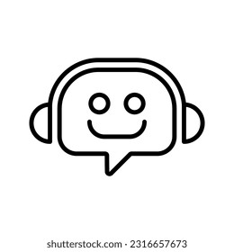 Chatbot icon. Line vector color editable