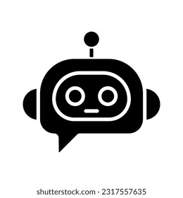 Chatbot-Symbol. Zeilenvektorfarbe bearbeitet