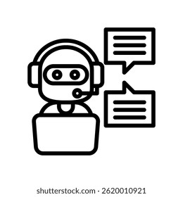 Chatbot Icon Line Vector Illustration