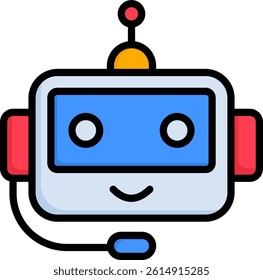 Chatbot Icon Lineal Color Vector Illustration