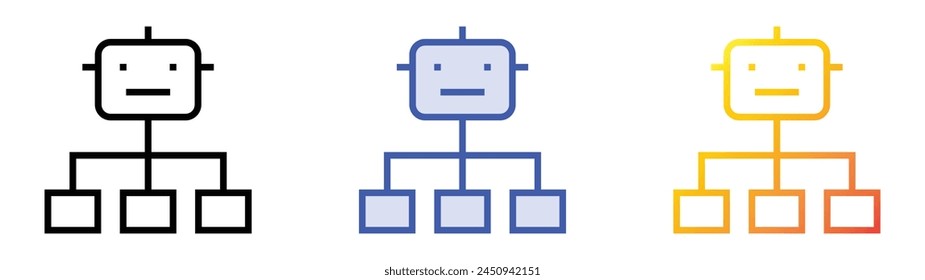 chatbot icon. Linear, Blue Fill and Gradient Style Design Isolated On White Background