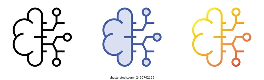 chatbot icon. Linear, Blue Fill and Gradient Style Design Isolated On White Background