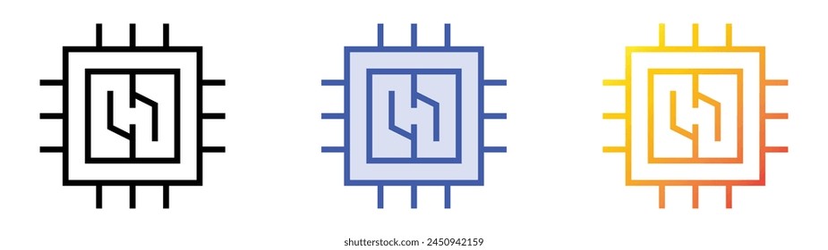 icono de chatbot. Diseño de estilo de relleno lineal, azul y degradado aislado sobre fondo blanco
