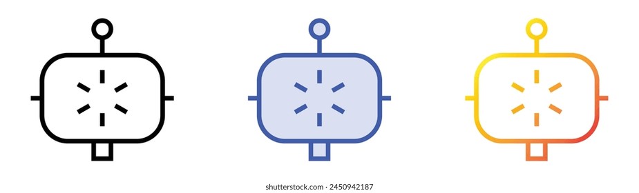 chatbot icon. Linear, Blue Fill and Gradient Style Design Isolated On White Background