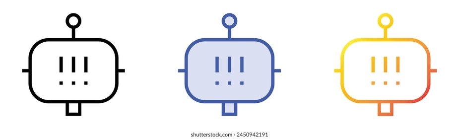 chatbot icon. Linear, Blue Fill and Gradient Style Design Isolated On White Background