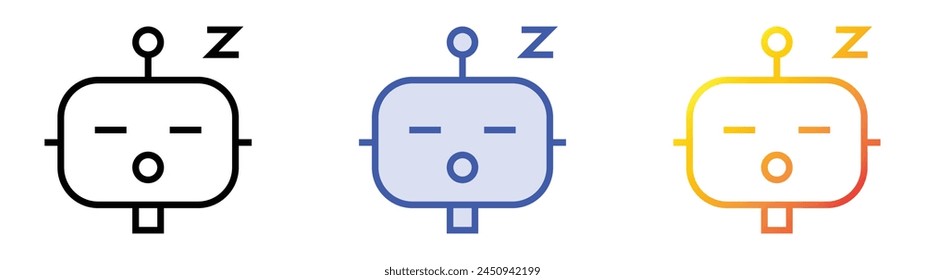 icono de chatbot. Diseño de estilo de relleno lineal, azul y degradado aislado sobre fondo blanco