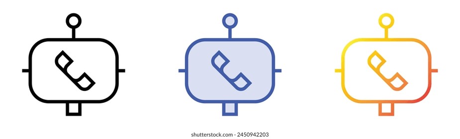 icono de chatbot. Diseño de estilo de relleno lineal, azul y degradado aislado sobre fondo blanco