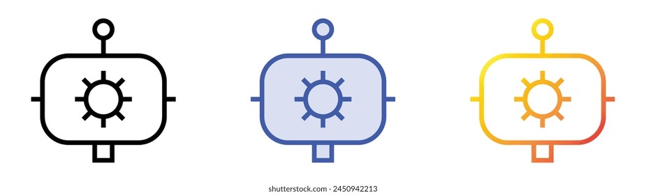 icono de chatbot. Diseño de estilo de relleno lineal, azul y degradado aislado sobre fondo blanco
