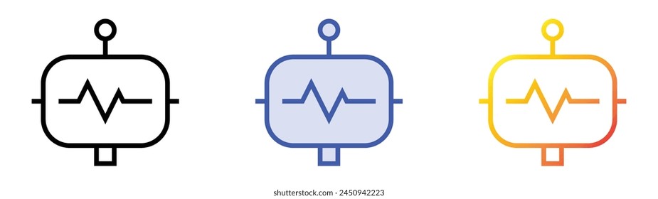 icono de chatbot. Diseño de estilo de relleno lineal, azul y degradado aislado sobre fondo blanco