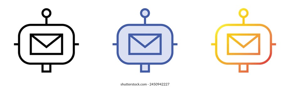 chatbot icon. Linear, Blue Fill and Gradient Style Design Isolated On White Background