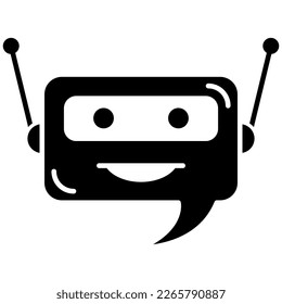 Chatbot icon in modern silhouette style design. Vector illustration isolated on white background.