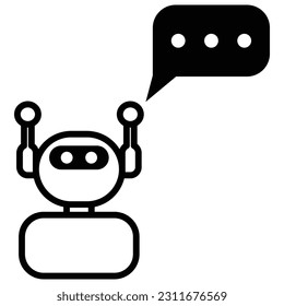 Chatbot icon outline illustration design vector