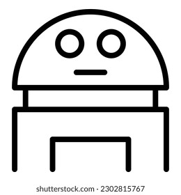 Chatbot icon outline vector. Child ai. Toy assistant
