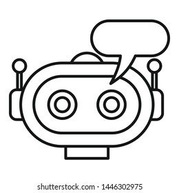 Chatbot icon. Outline chatbot vector icon for web design isolated on white background