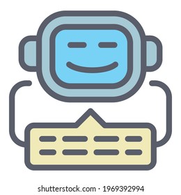 Chatbot icon. Outline Chatbot vector icon for web design isolated on white background