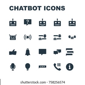 chatbot icon robot chatting set with conversation messaging virtual assistance chatbot icon support customer care isolated chatbot icon vector illustration concept