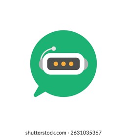 Chatbot icon, robot icon sign, voice support service. stock illustration
