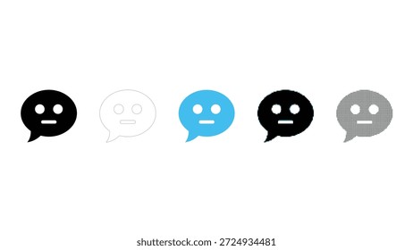 Chatbot icon set for artificial intelligence conversation messaging
