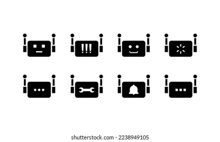 	
chatbot icon set. chat robot icon - stock vector.