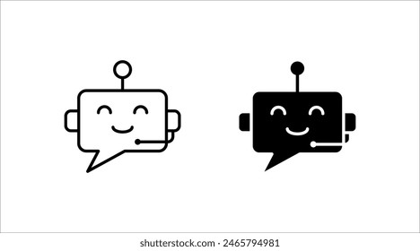 Chatbot icon set. Line vector. Isolate on white background.
