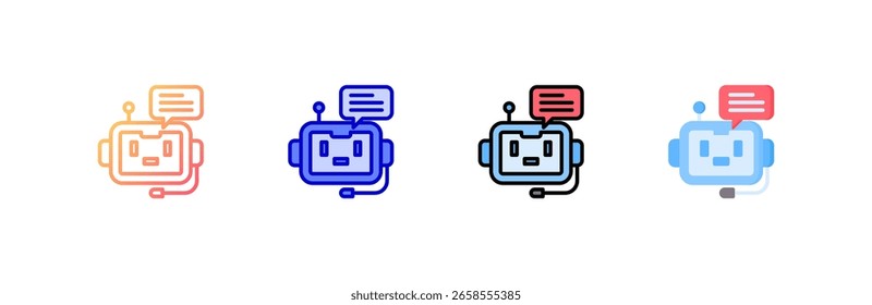 Ícone do Chatbot define uma coleção de vários estilos