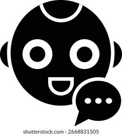 Icono de chatbot con burbuja de voz – Símbolo de asistente virtual de inteligencia artificial