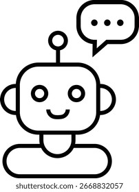 Icono de chatbot con burbuja de voz – Símbolo de asistente virtual de inteligencia artificial