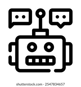 ícone do chatbot com contorno de estilo