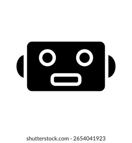 Chatbot icon. Support bot. robot with headset. The symbol of an instant response from the support service. Vector illustration isolated on white background. Editable stroke. vector eps 10