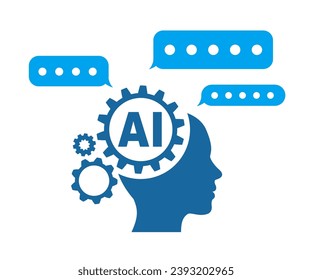 Chatbot icon for support service concept, smart AI technology assistant, artificial Intelligence message for chatbot by Open AI, machine learning and cyber mind, autoresponder, chat – stock vector