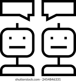 chatbot icon. Thin linear style design isolated on white background