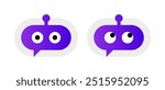 Chatbot Icon Vector. AI Chat Bot Symbol Illustration. Artificial Intelligence Chat Support Robot Character. Chatbot App Mascot Icon.