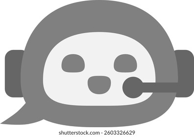 Chatbot Icon Vector with Headset and Microphone