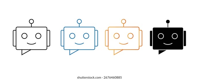 Vector del icono del chatbot. símbolo de mensajería del chatbot. Ilustración vectorial.