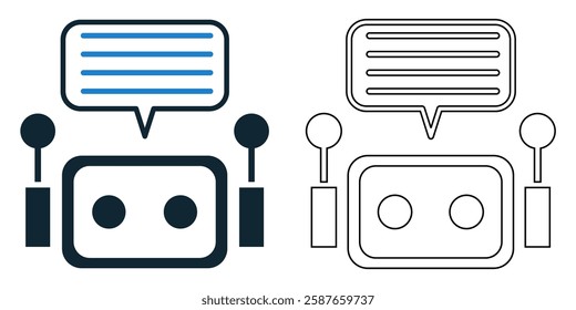 chatbot icon vector with a modern and tech inspired design. Perfect for AI, automation, messaging, virtual assistants, and digital communication